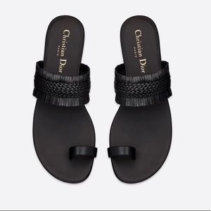 Dior Wave Sandal Black Braided Lambskin